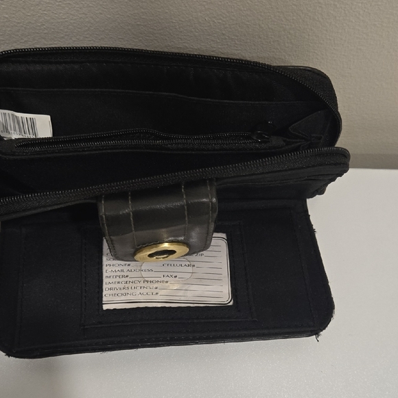 Black Wallet Long Zip Around - Picture 7 of 16